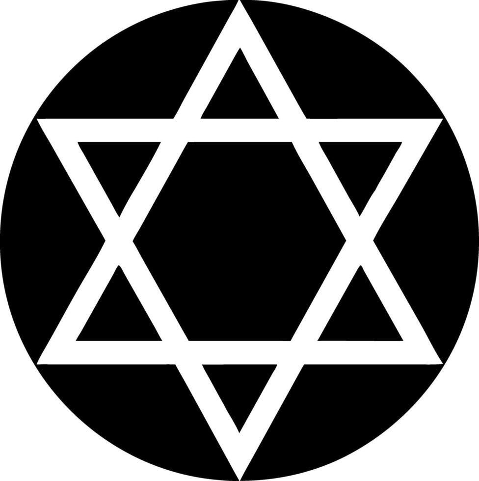 Geometric Star of David Symbol in Circle for Religious and Cultural Designs vector