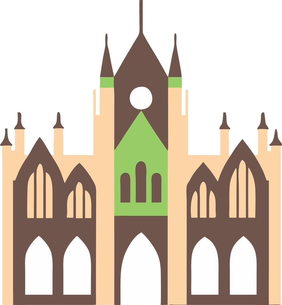 Gothic Cathedral Silhouette Illustration for Historical Architecture Design vector