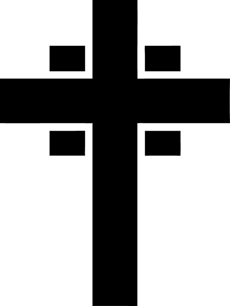 Gothic Black Cross Simple Christian Religious Symbol Design vector