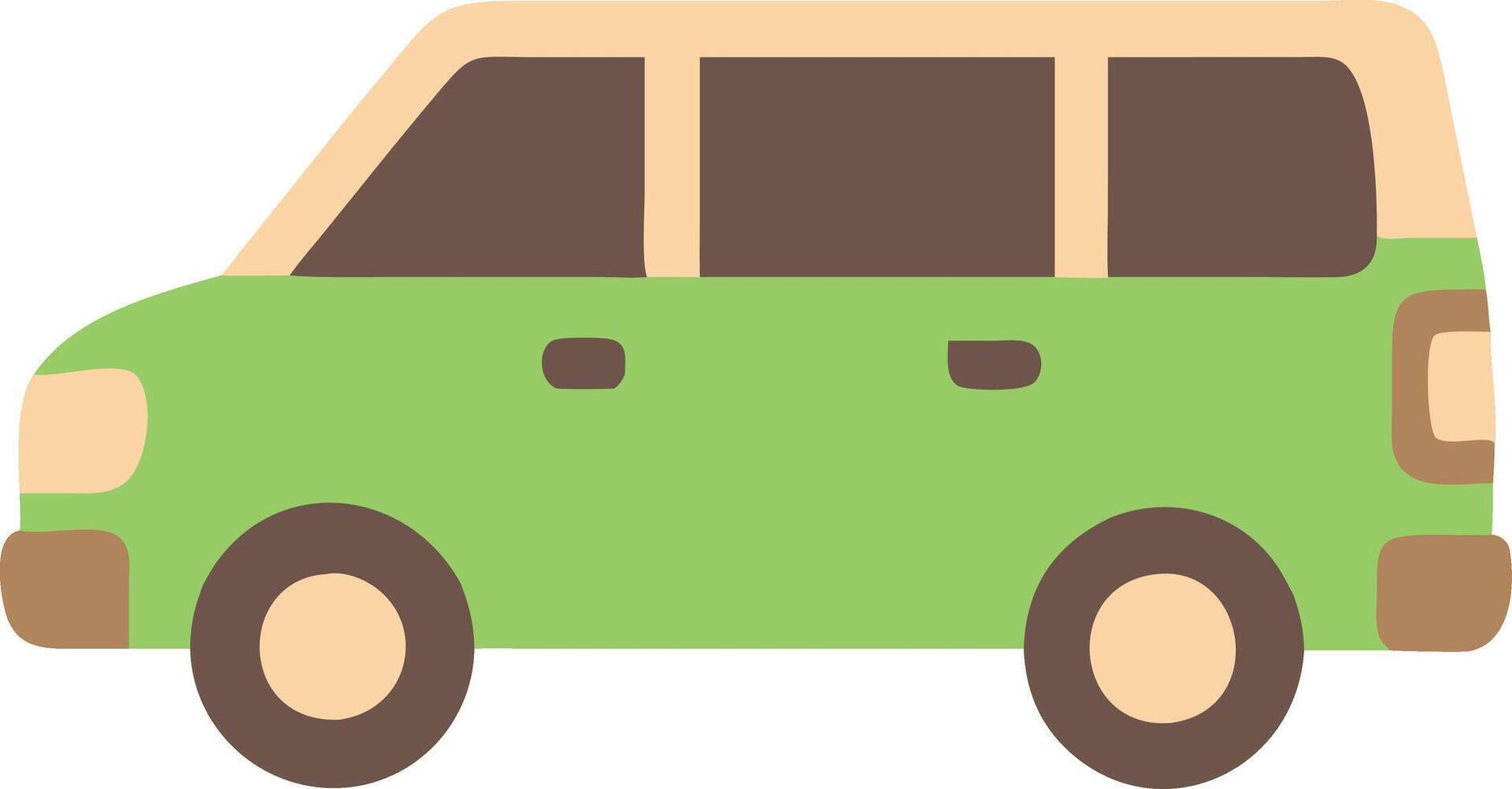 Green Minivan Illustration for Transportation and Vehicle Graphics vector