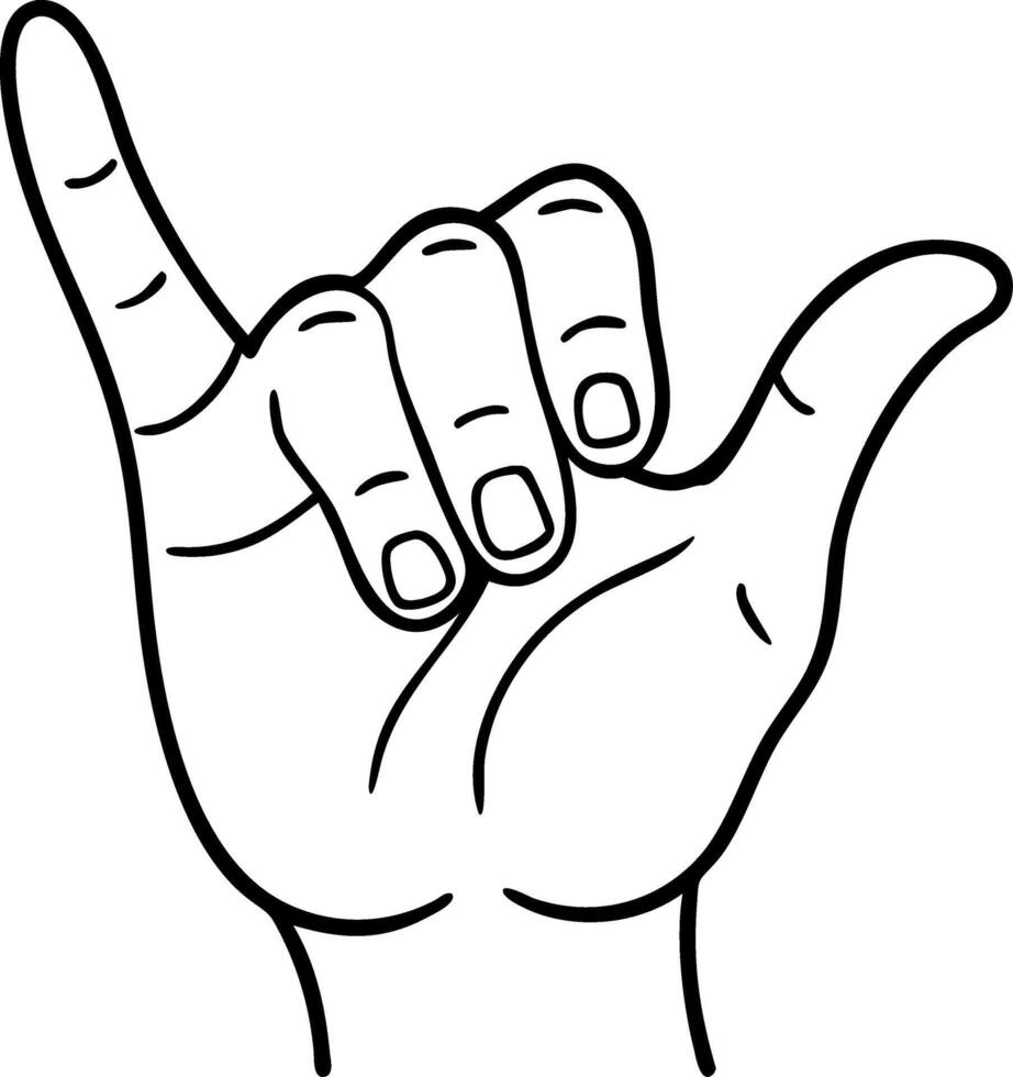 Hand Gesture Shaka Sign Illustration for Communication and Relaxation vector