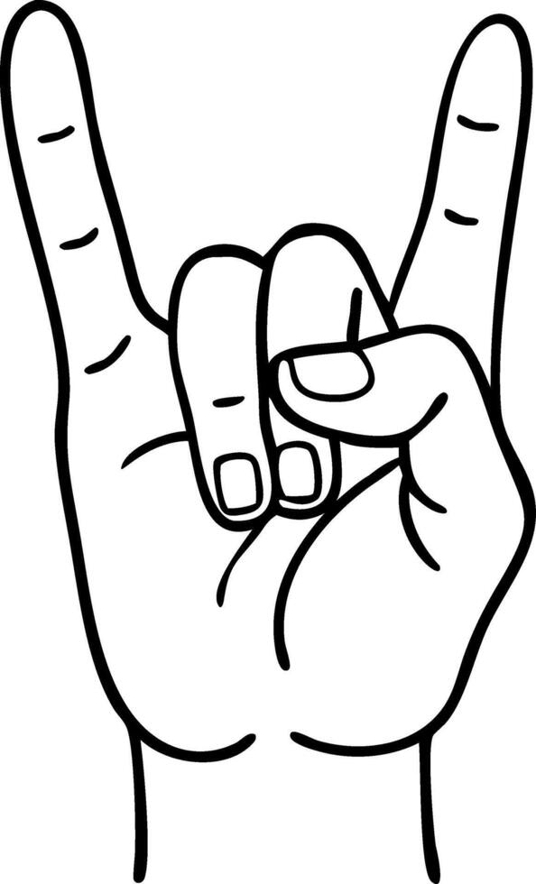 Hand Gesture Horns Sign Symbol of Rock and Roll Music vector