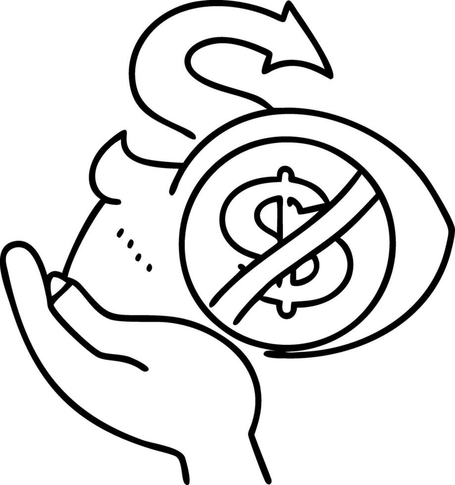 Hand Holding Piggy Bank with Financials Depicting Savings and Cost Control vector