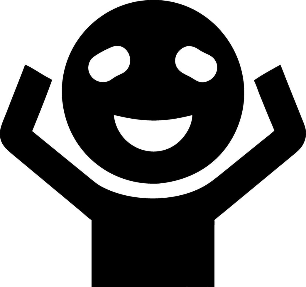 Happy Excited Emoji with Raised Arms Joyful Expression vector