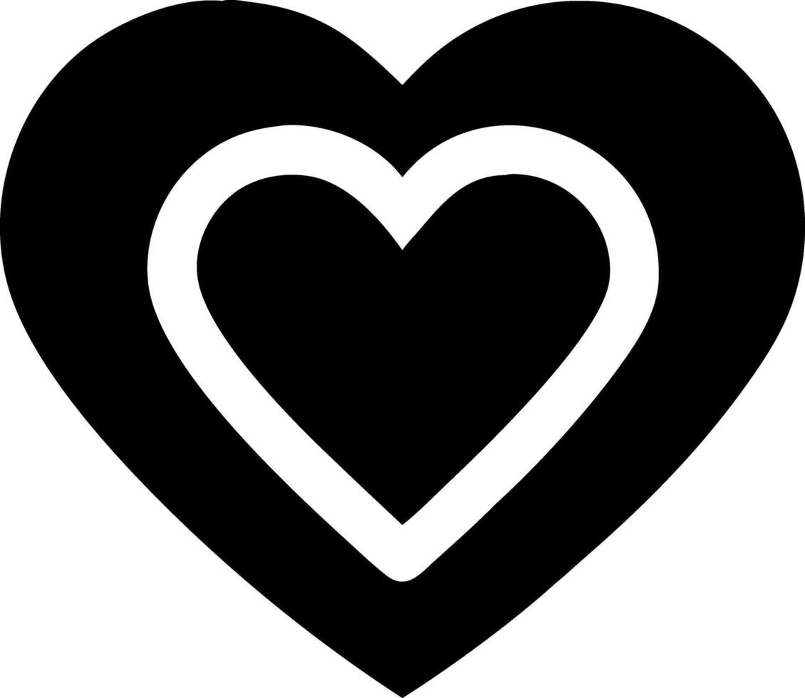 Heart Layers Symbol Black and Gray Design Love and Unity Concept vector