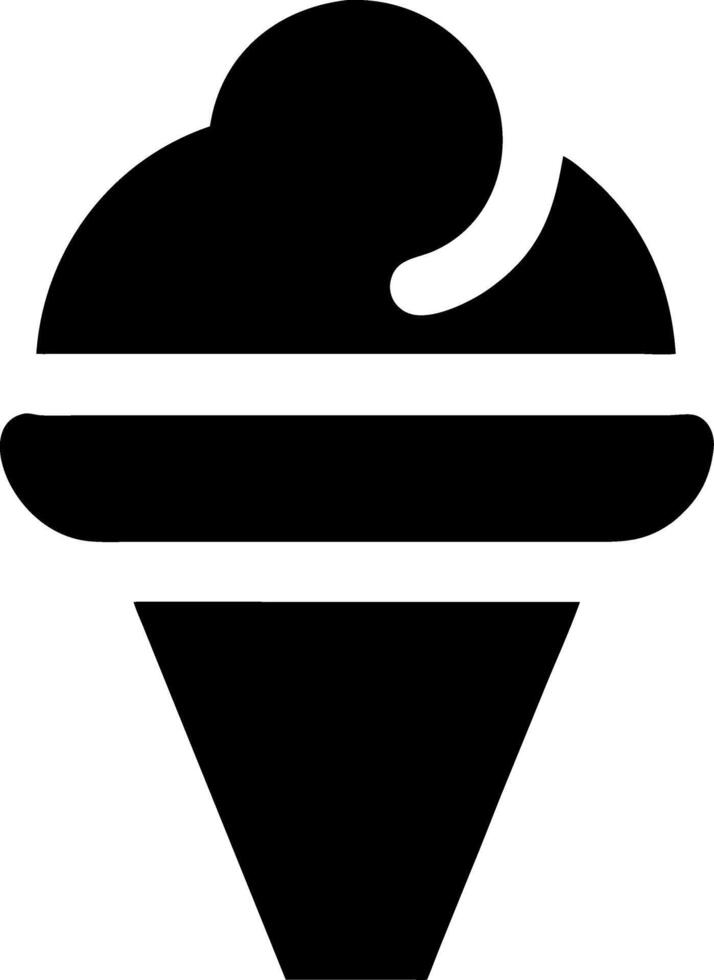 Ice Cream Cone Silhouette Graphic for Food and Dessert Design Projects vector