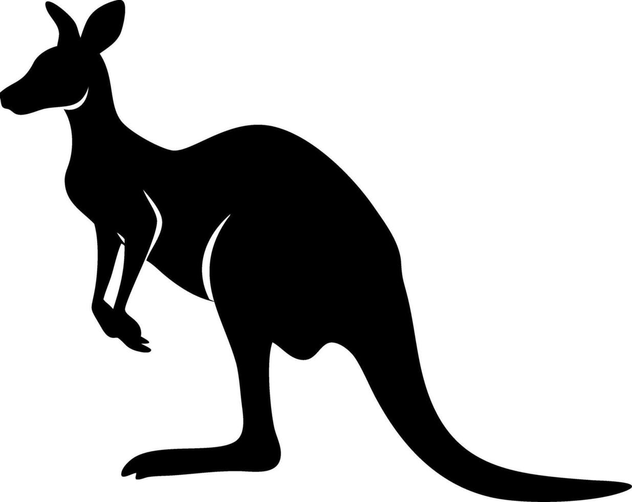 Kangaroo Silhouette Black Graphic for Wildlife and Nature Themed Design vector