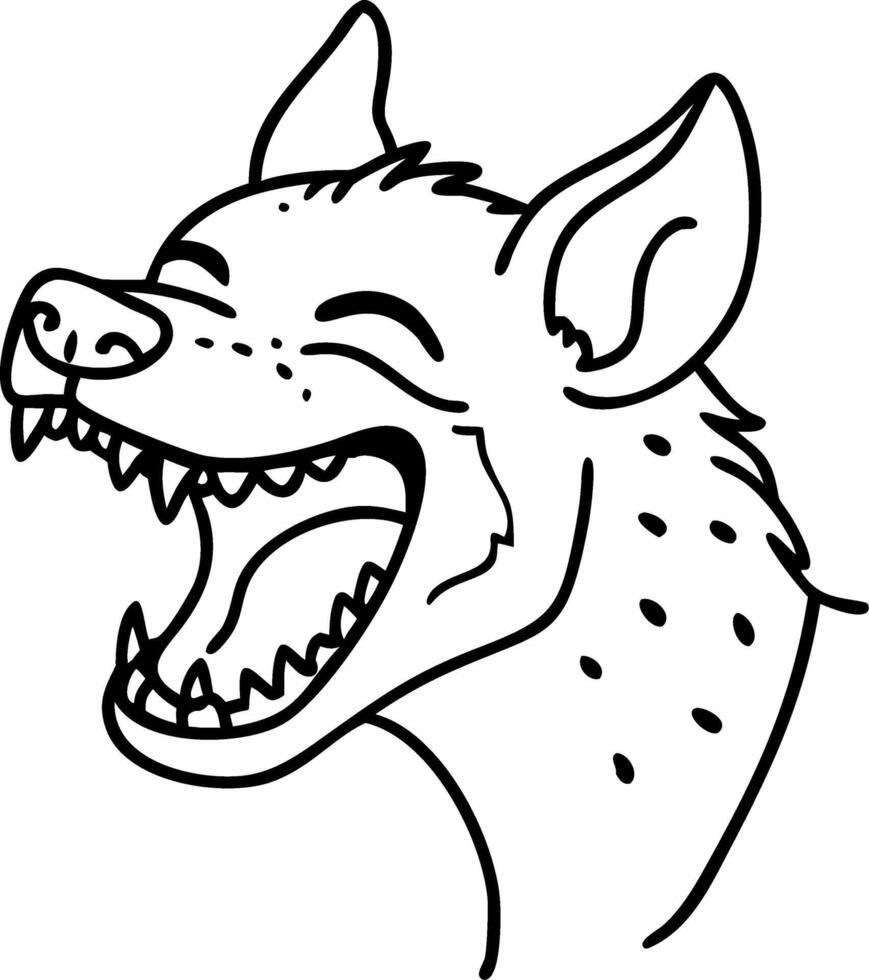 Laughing Hyena Illustration Animal Art with Open Mouth Expression vector