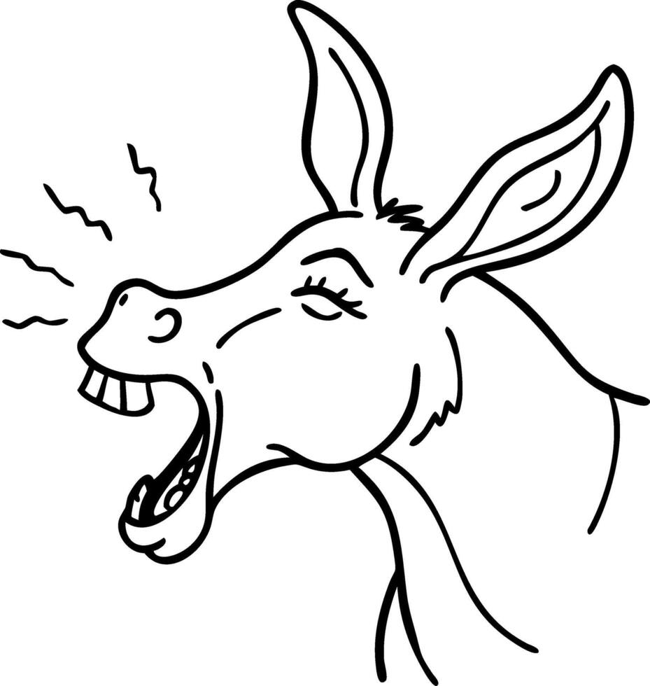 Laughing Donkey Cartoon Illustration Expressive Animal Artwork vector