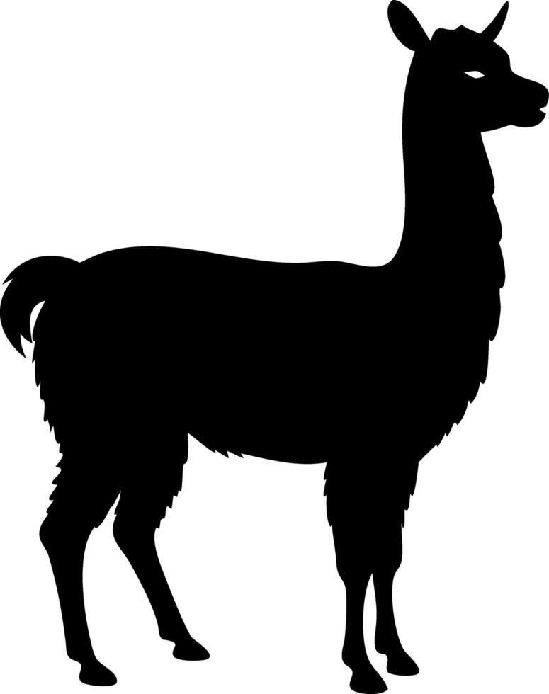 Llama Silhouette Art South American Animal Outline Illustration vector