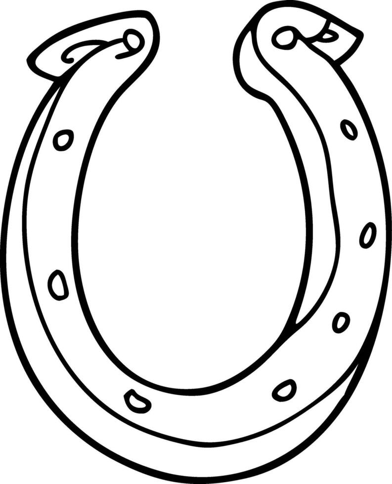 Lucky Horseshoe Outline Illustration for Good Fortune and Decoration vector