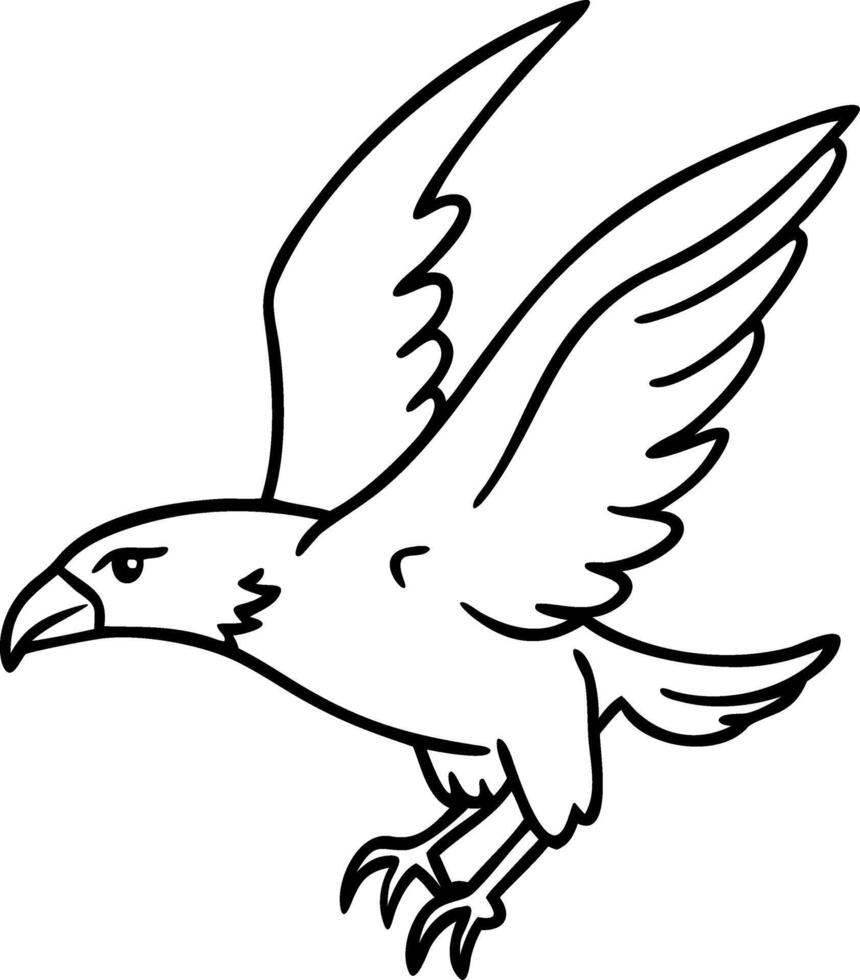 Majestic Eagle in Flight Line Art Illustration vector