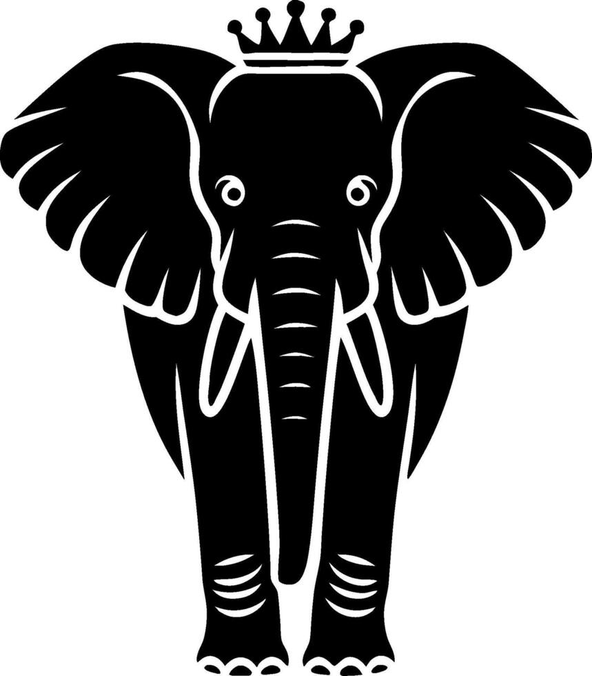 Majestic Elephant with Crown Symbolizing Royalty and Strength Art vector