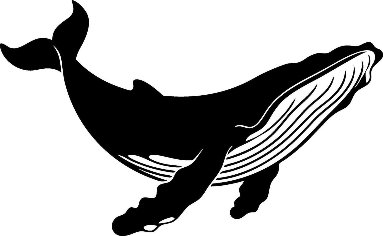 Majestic Humpback Whale Silhouette for Ocean Conservation Designs vector