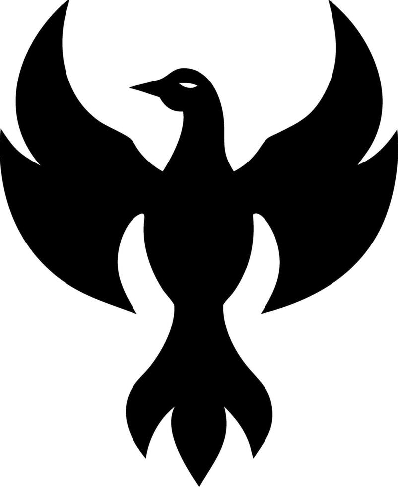 Majestic Black Phoenix Silhouette Symbol of Rebirth and Strength Illustration vector