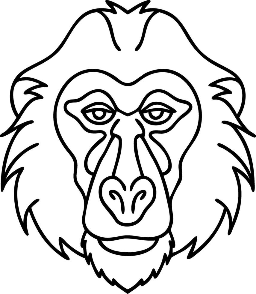 Mandrill Face Art Illustration for Wildlife and Animal Design Projects vector