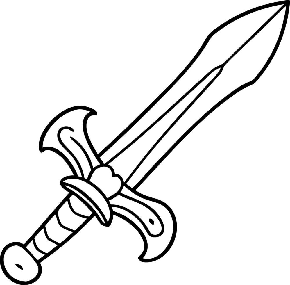 Medieval Sword Illustration for Graphic Design and Fantasy Themes vector