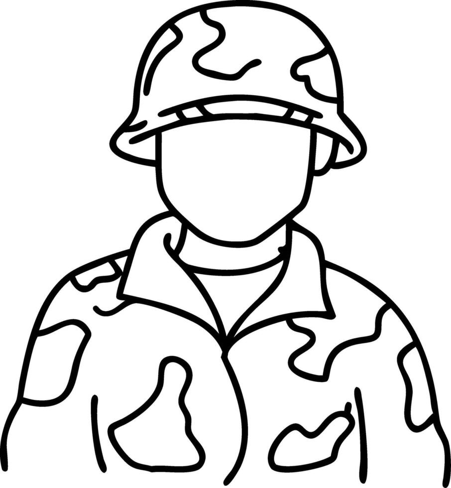 Military Soldier Illustration in Camouflage Uniform and Helmet vector