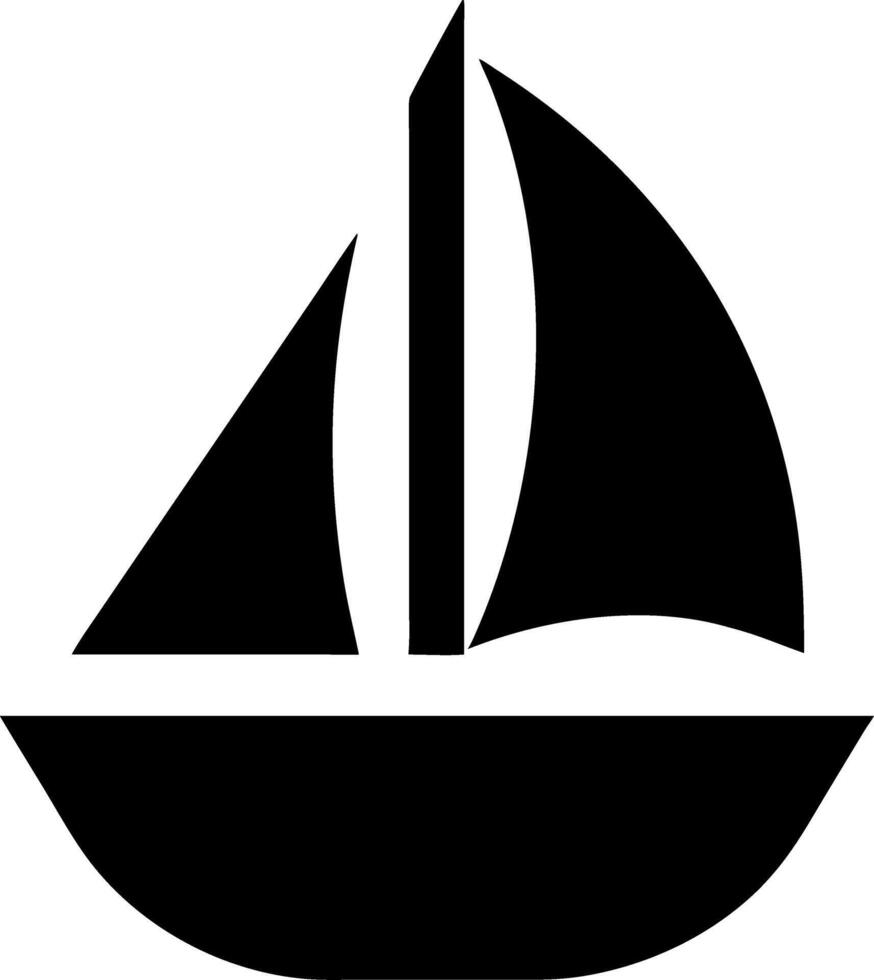 Minimalist Black Sailboat Silhouette Design for Nautical Themes vector