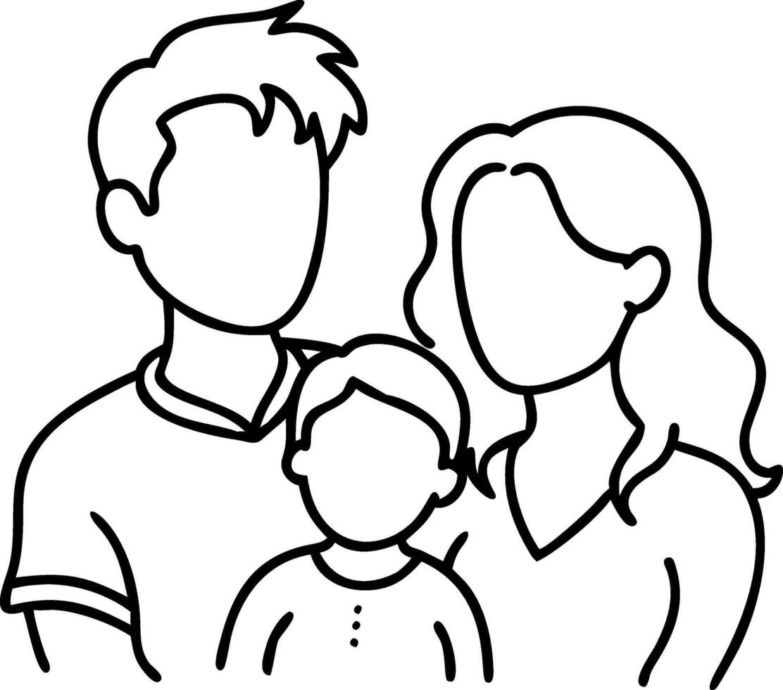 Minimalist Family Portrait Line Art Illustration for Branding and Design vector