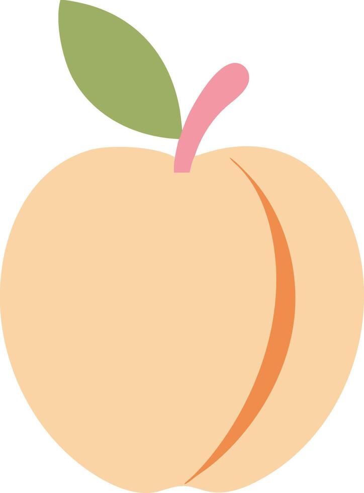 Minimalist Peach Illustration with Leaf for Design and Branding Needs vector
