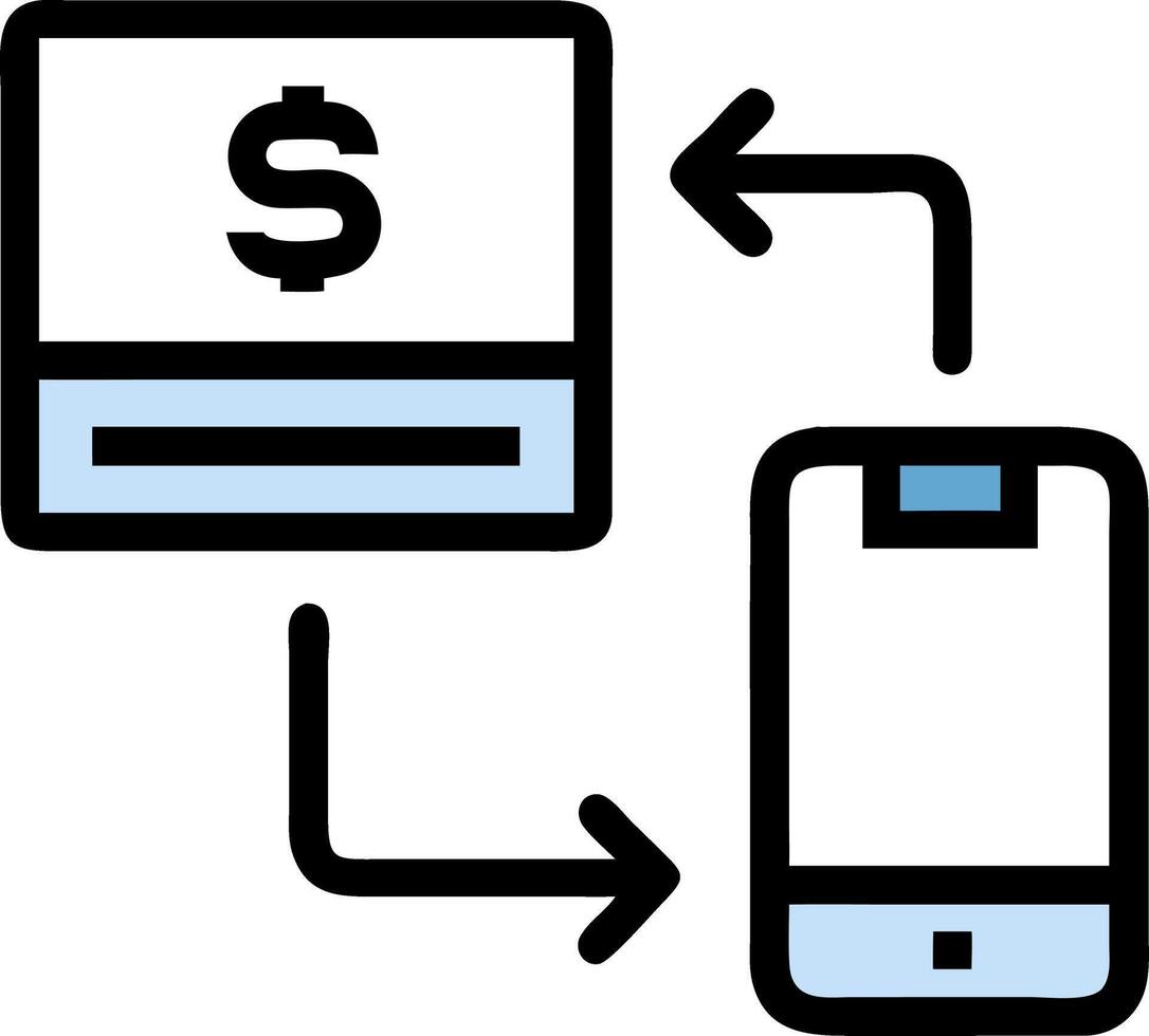 Mobile Payment Transaction Illustration with Smartphone and Dollar Sign vector