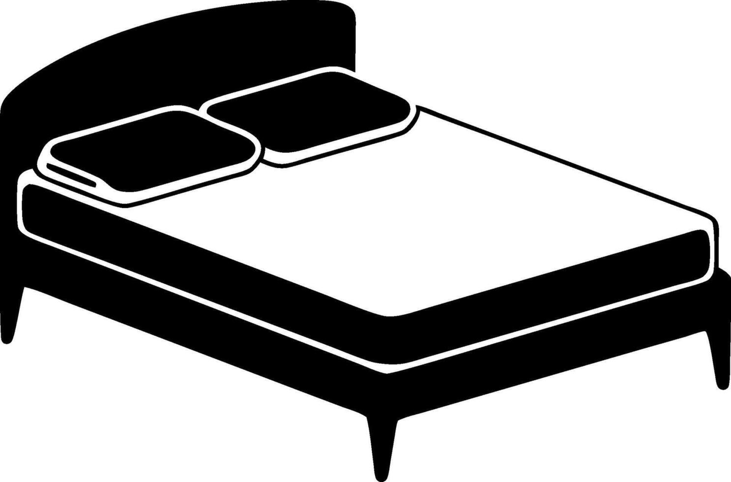 Modern Double Bed Illustration for Bedroom Interior Design Concepts vector