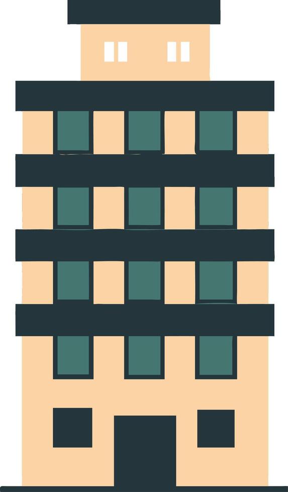 Modern Urban Apartment Building Illustration for Architectural Design Projects vector