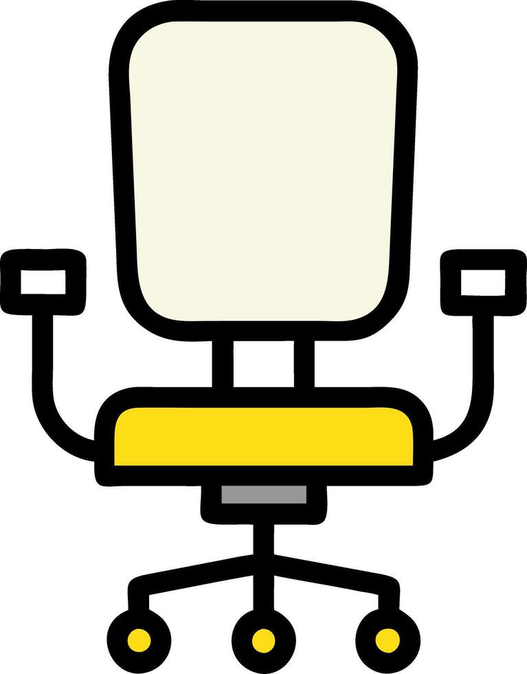 Modern Office Chair Illustration with Yellow Accents for Workspace Design vector