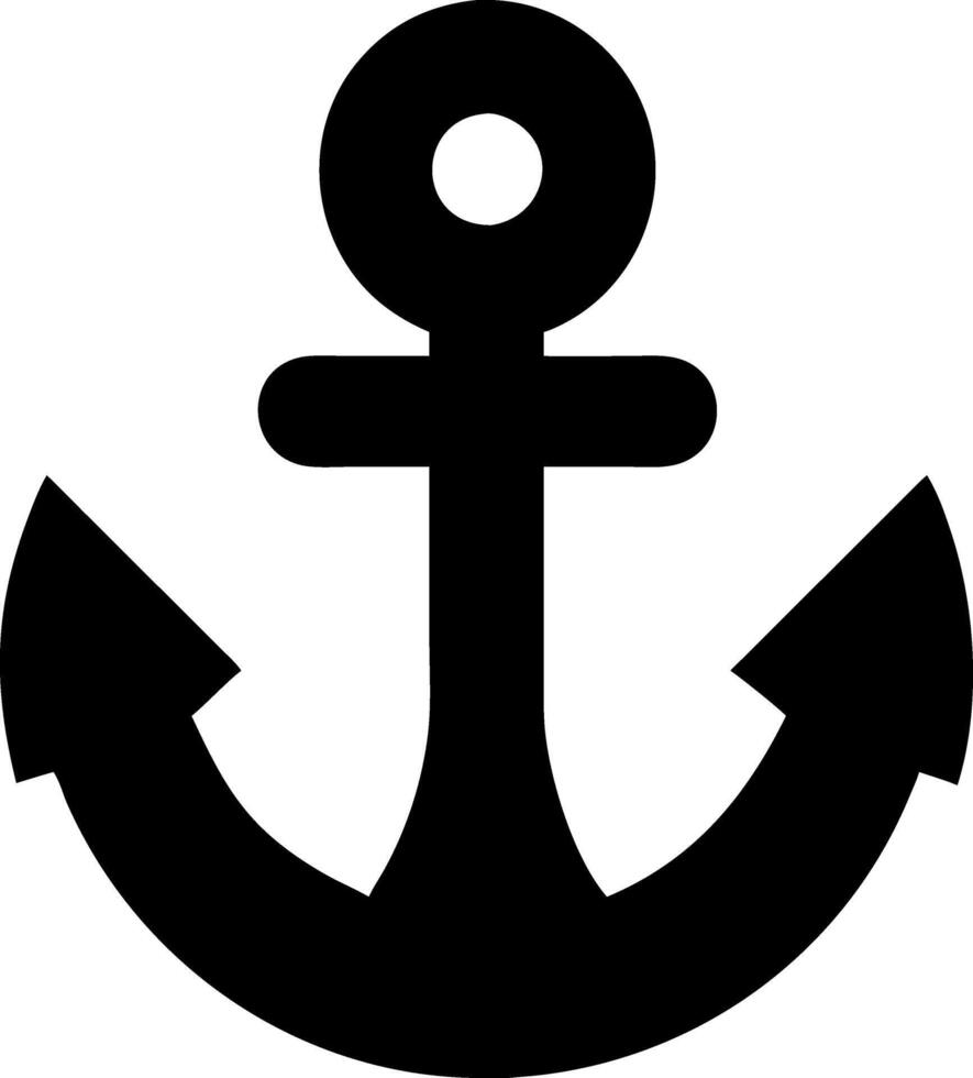 Nautical Anchor Silhouette Symbolizing Stability and Maritime Themes vector