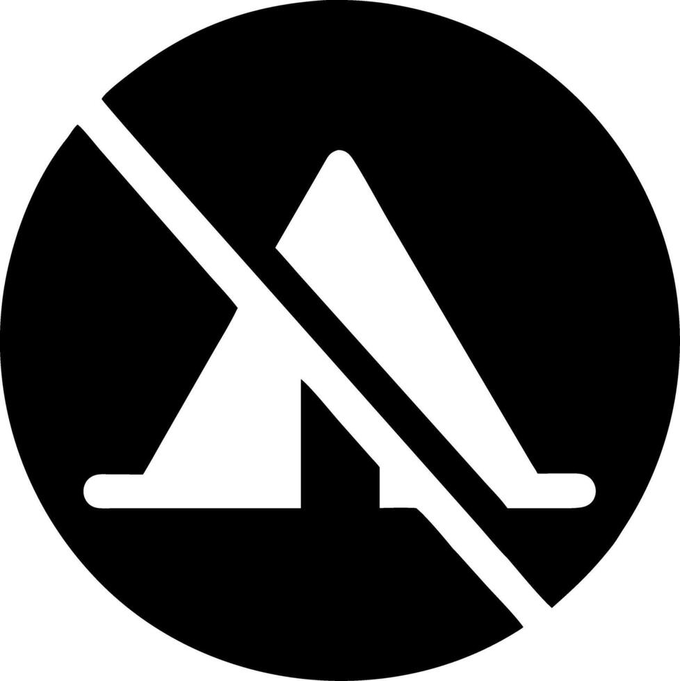 No Camping Allowed Sign Symbol for Outdoor Regulation and Park Guidance vector