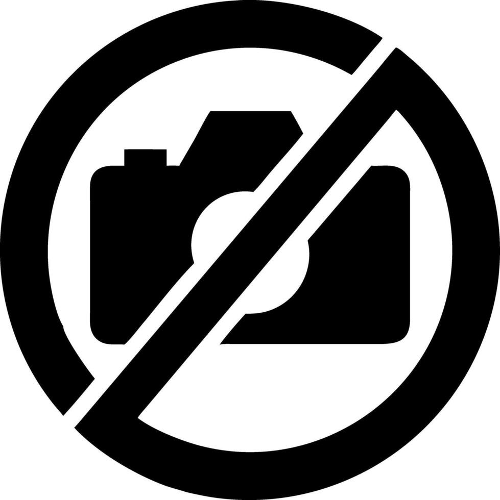 No Allowed Camera Sign for Restricted Areas and Privacy vector