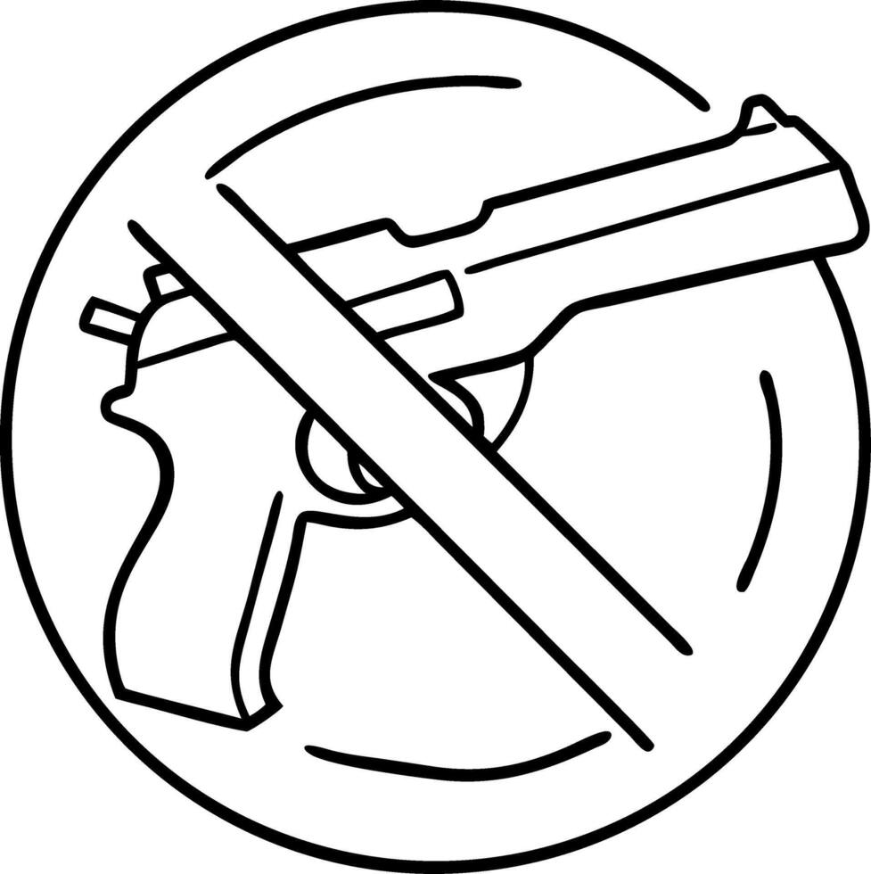 No Handgun Sign Symbolizing Gun Control and Safety vector