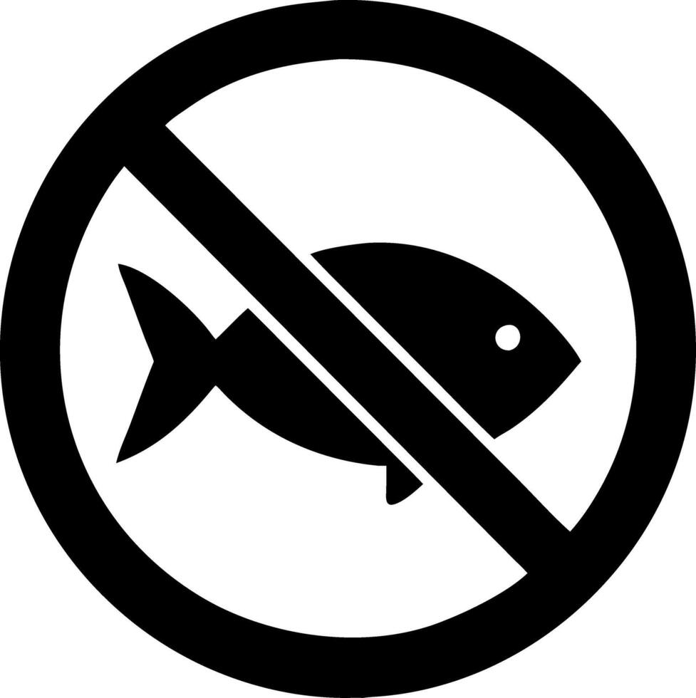 No Fishing Allowed Sign Symbol Illustration for Conservation and Prohibition vector
