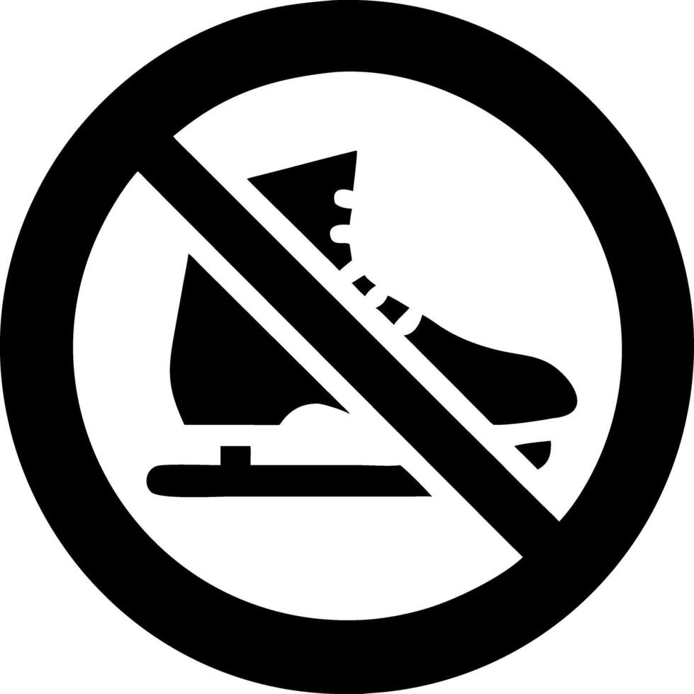 No Footwear Allowed Sign Illustration for Restricted Areas Safety vector