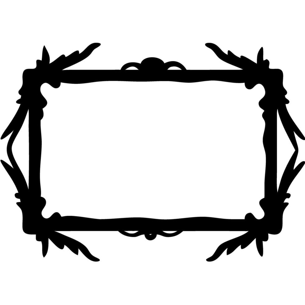 Ornate Black Vintage Frame Illustration for Decorative Design Projects vector