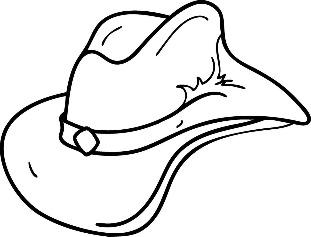 Outline of Stylish Cowboy Hat Illustration for Fashion and Western Themes vector