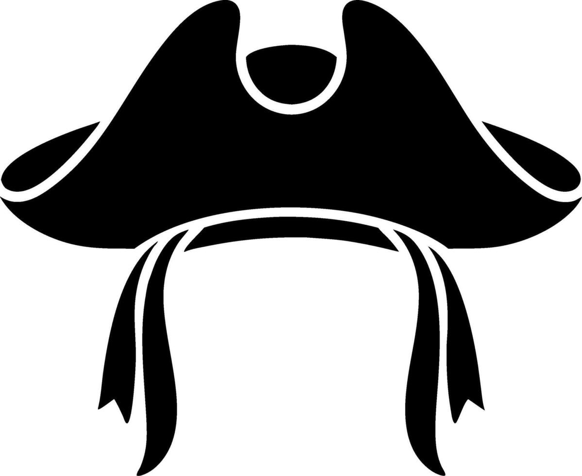 Pirate Hat Silhouette with Bandana for Nautical and Adventure Themes vector