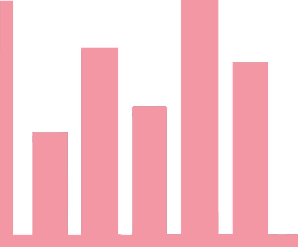 Pink Bar Chart Illustration for Data Analysis and Business Reports vector
