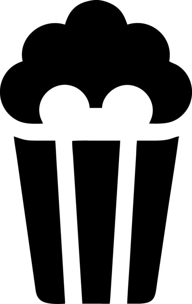 Popcorn Silhouette Symbolizing Movie Entertainment Snacks Isolated vector
