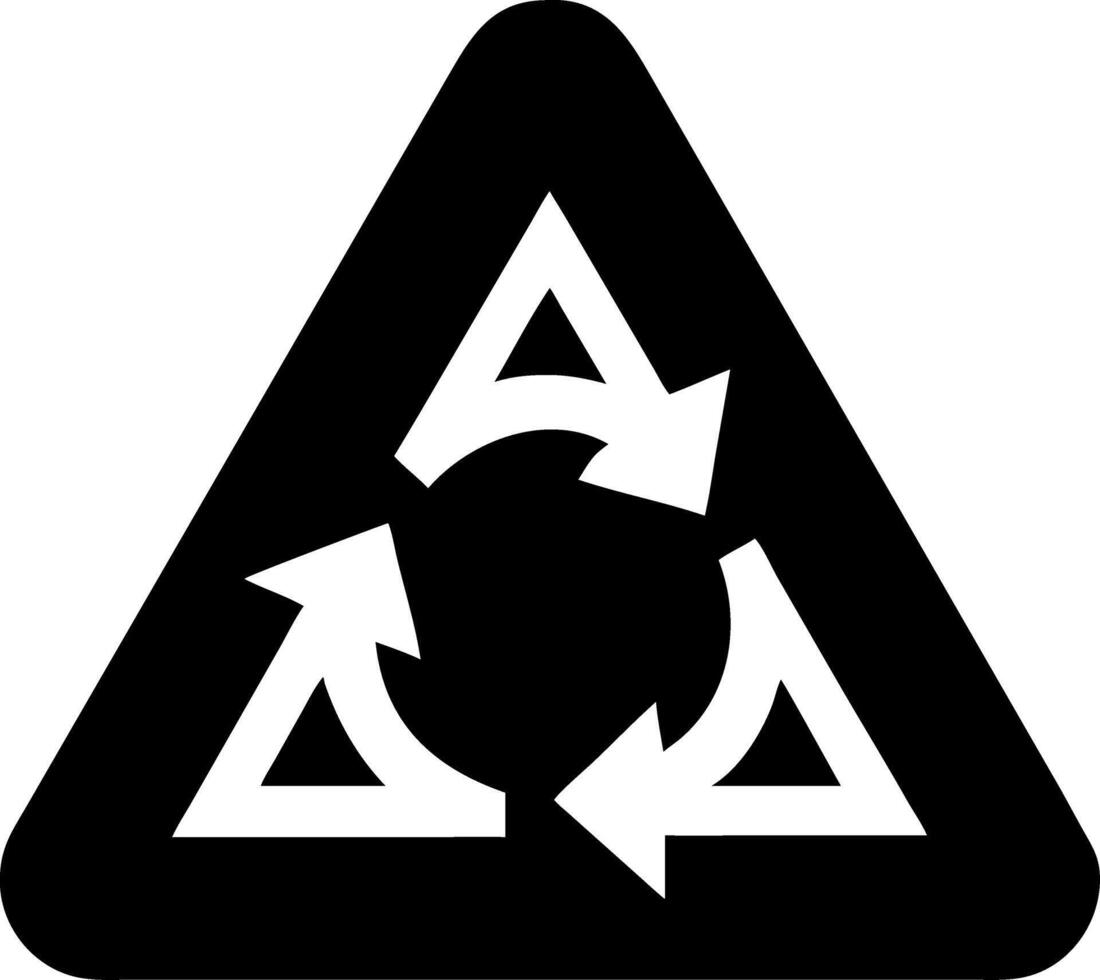 Recycling Symbol Black Triangle for Environmental Awareness and Sustainability vector