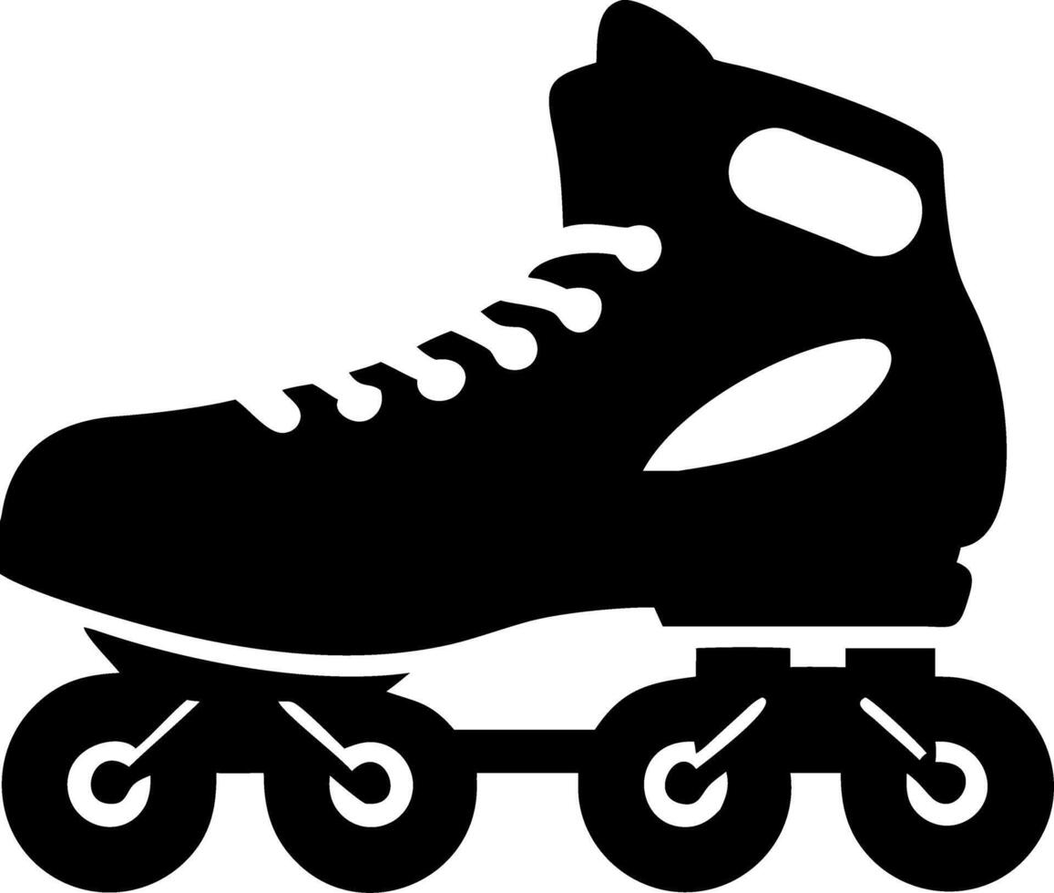 Roller Skate Silhouette for Sports and Recreation Design Projects vector