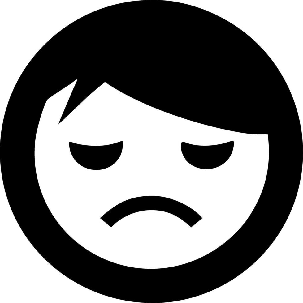 Sad Face Emoji for Emotion and Mood Expression vector