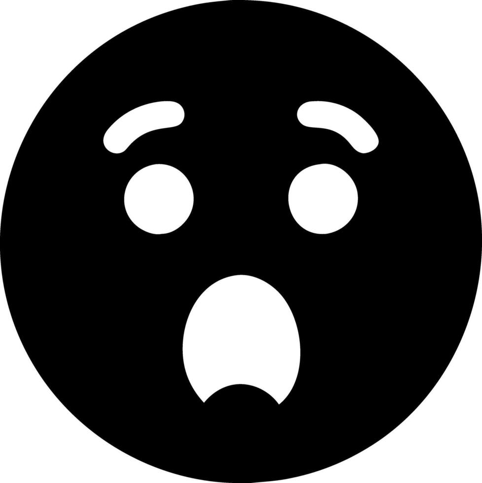 Shocked Face Emoji Expression of Surprise or Fear for Digital Use vector
