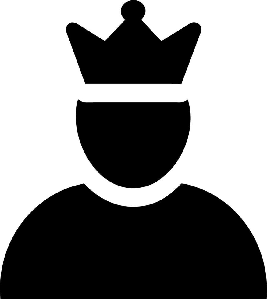 Silhouette of Person with Crown Simple for Leadership and Royalty Themes vector