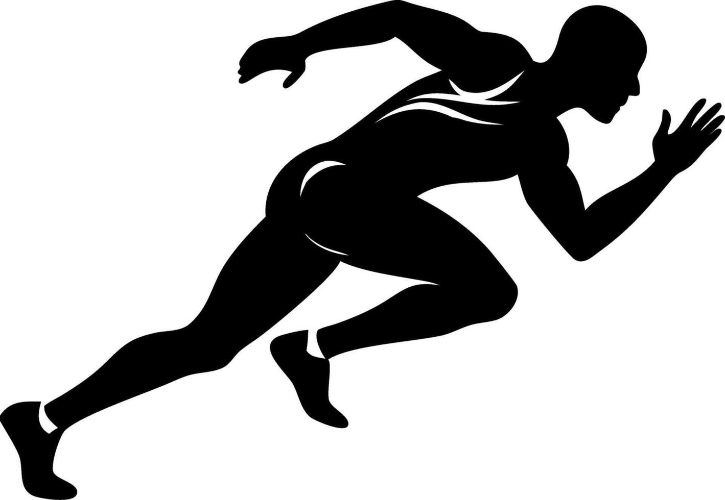Silhouette of Sprinting Athlete Illustration for Fitness and Sports Design vector