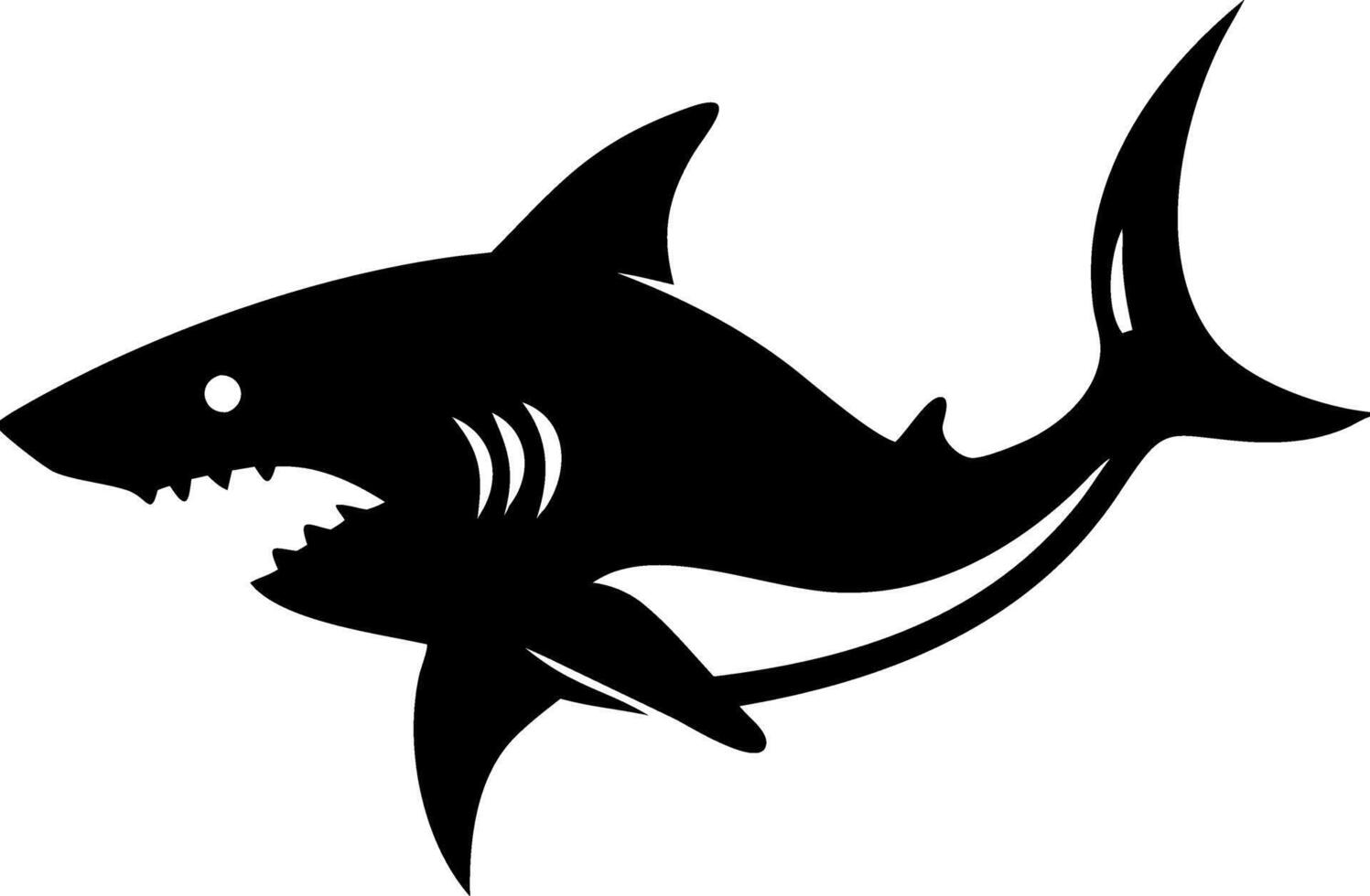 Silhouette of Shark Illustration for Marine and Ocean Designs vector