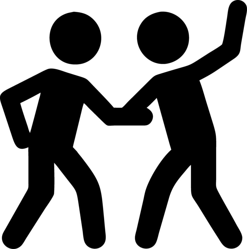 Silhouette of Two People in Conflict Illustration for Conflict Resolution Concept vector
