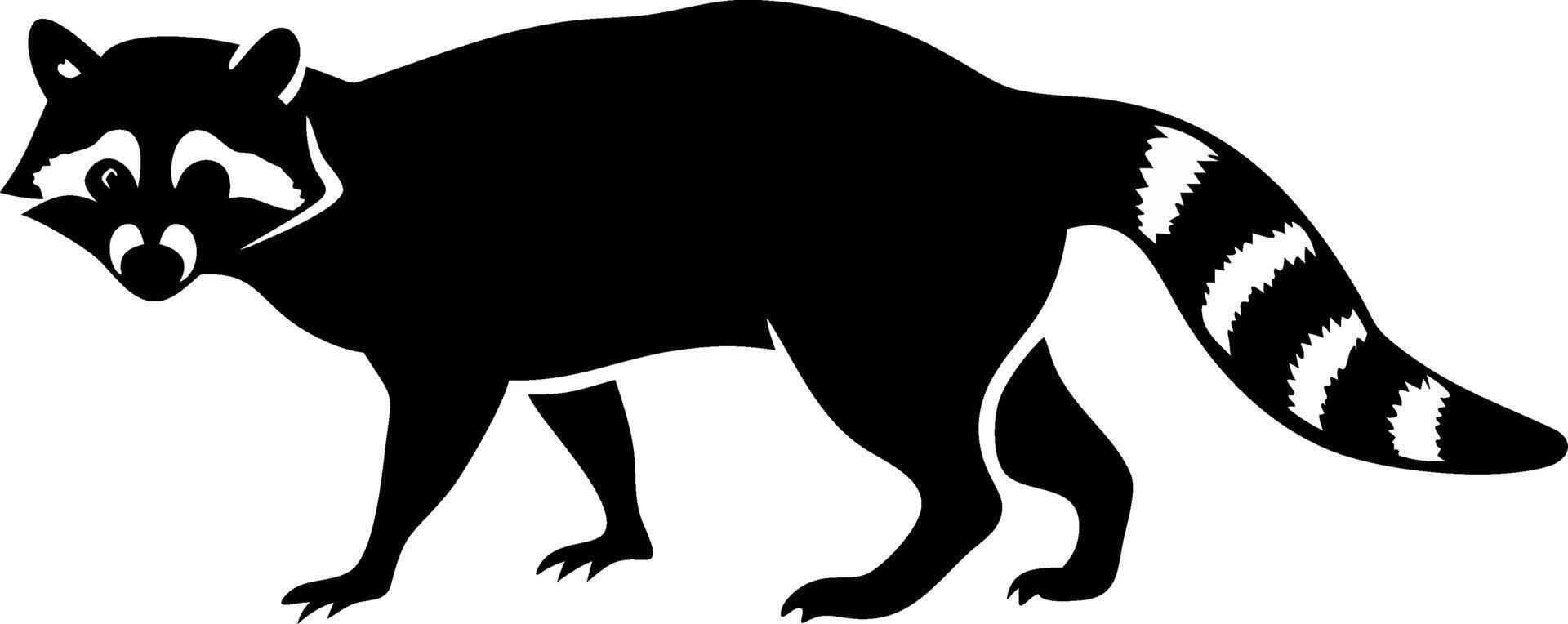 Silhouette Raccoon Art Illustration for Wildlife Graphics and Design vector
