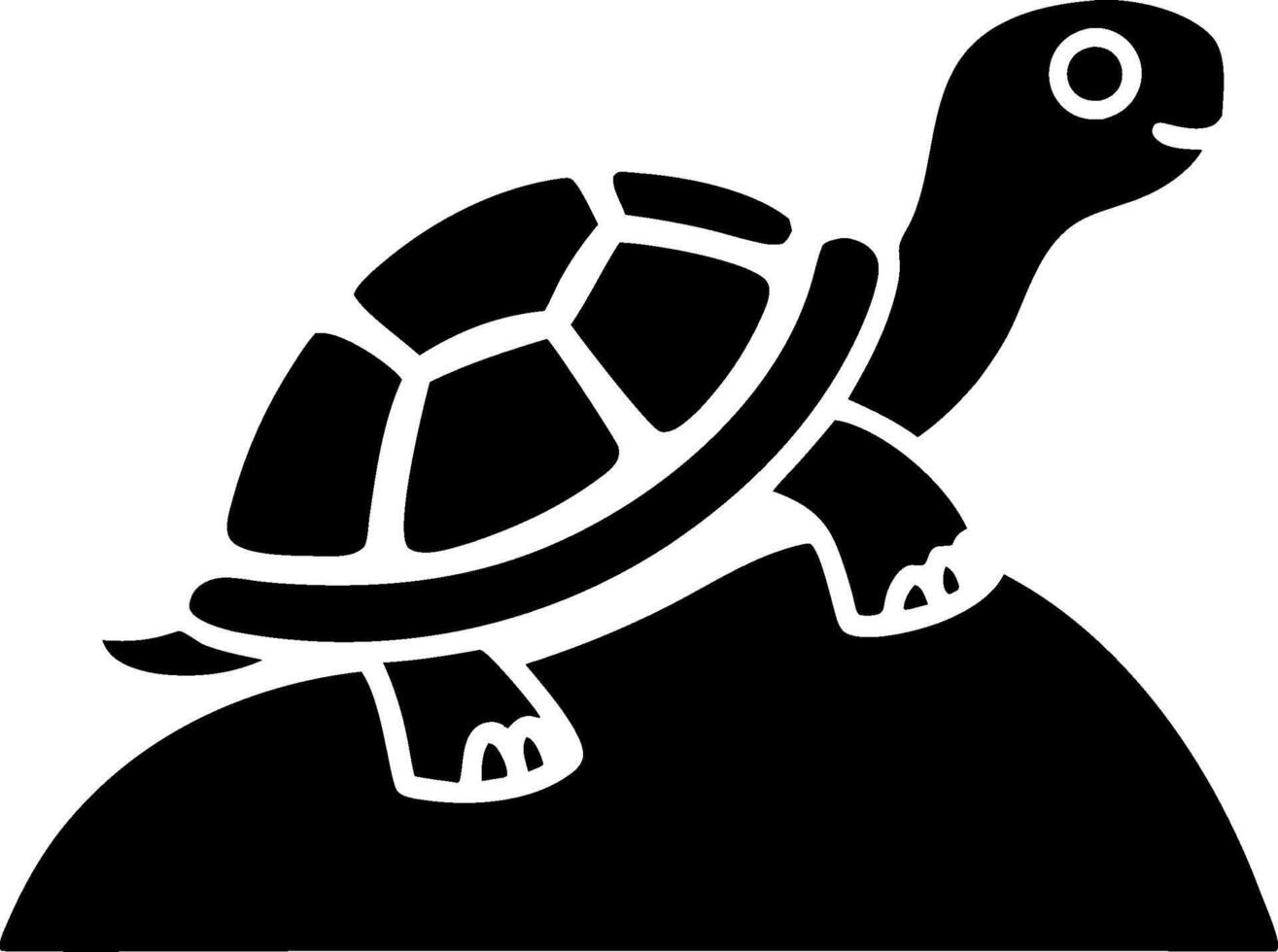 Simple Turtle Illustration on Hill for Nature and Wildlife Design Projects vector